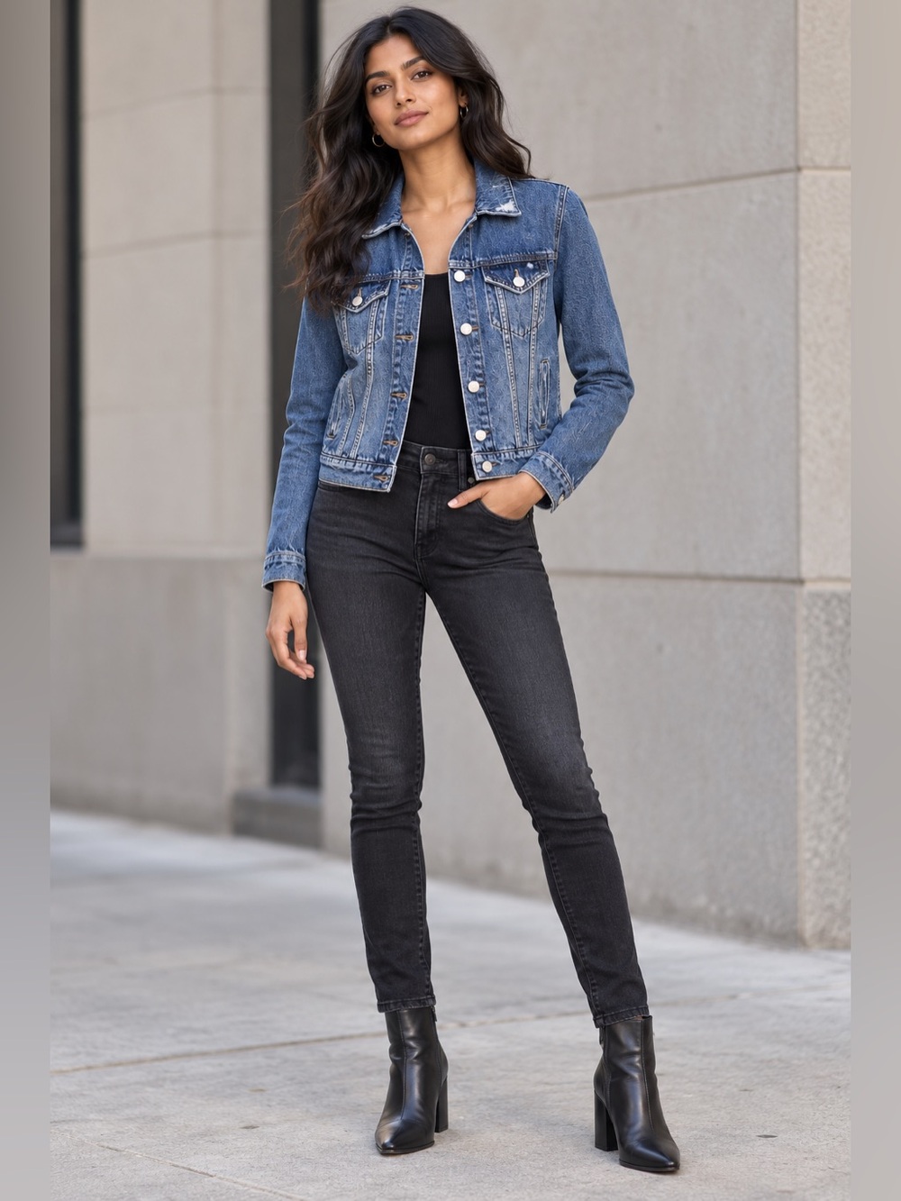 Lucky Brand Tomboy Trucker Jean Denim Jacket XS Distressed Chic Edgy NWT Cotton